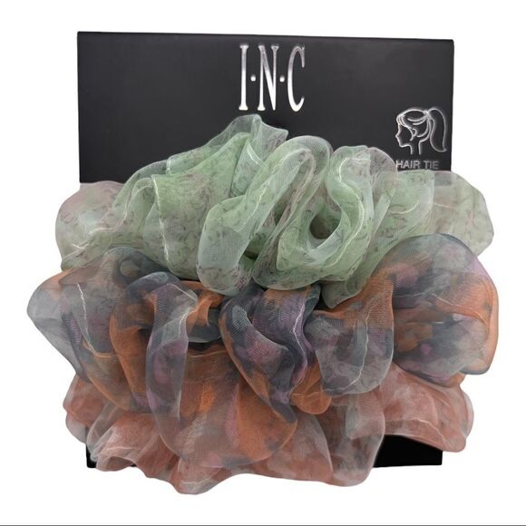INC International Concepts 3 Piece Floral Print Hair Tie Scrunchies New - Picture 1 of 2